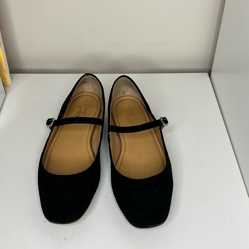 Crown Vintage Black Suede Mary Jane’s